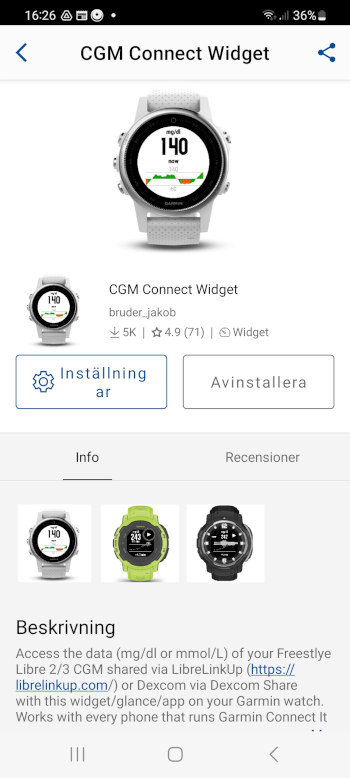 Installerar Garmin CGM