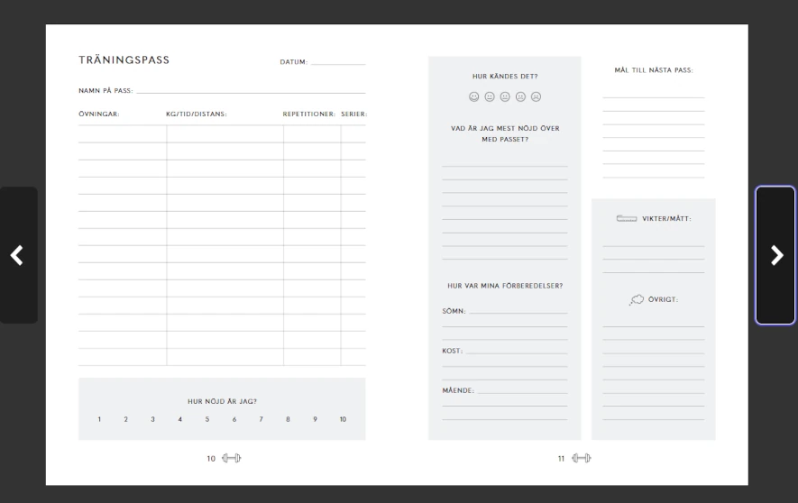 Min traningsdagbok av bianca salming